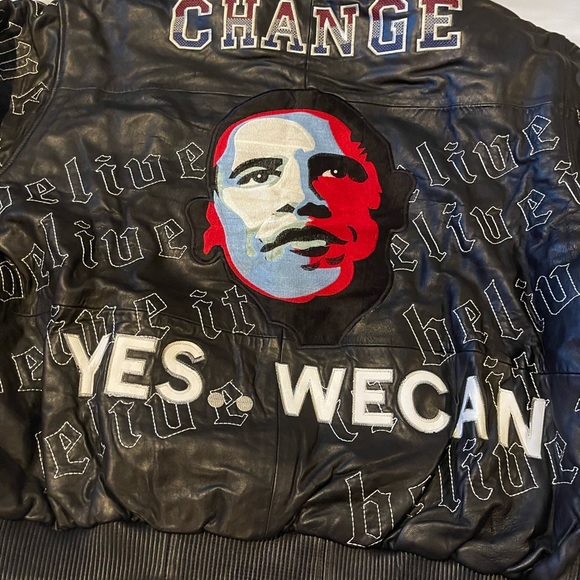 President Obama bomber jacket real leather unique and original - Picture 4 of 8